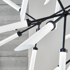 Spur Grande Chandelier, 45-Light, 3-Tier, LED, Black, Matte Black, 43.2"H (700SPRGFB-LED927 70PD8XN)