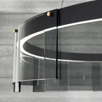 Stratos Chandelier, 1-Light, LED, Black, Transparent Glass, 30.75"W (700STR30KB-LED927 70E7HTX)