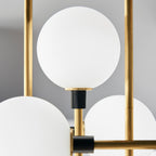 Viaggio Chandelier, 12-Light, LED, Black/Brass, Round Glass Globes, 30.25"W (700VGOOR-LED930 70P6CJJ)