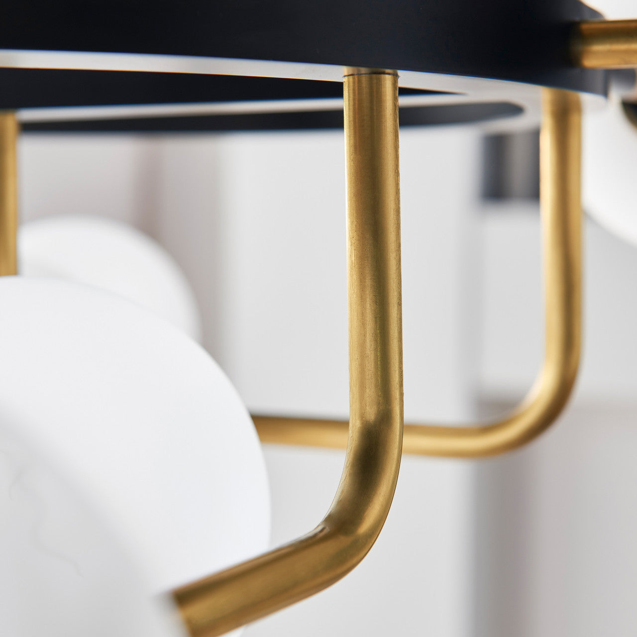 Viaggio Chandelier, 12-Light, LED, Black/Brass, Round Glass Globes, 30.25"W (700VGOOR-LED930 70P6CJJ)