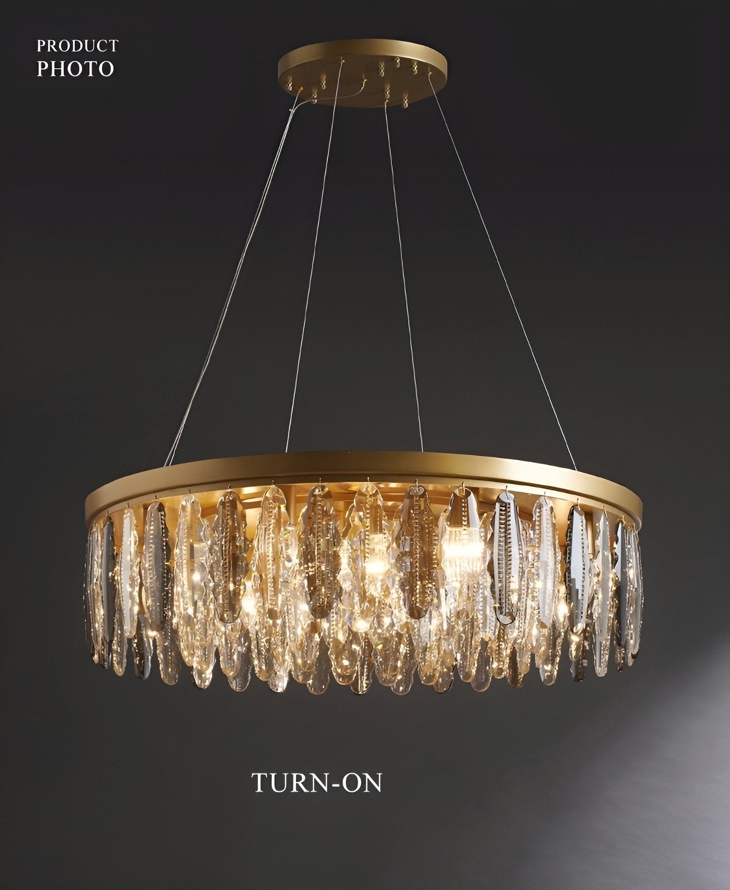 Allumiere | Modern Posh Drum Gold Crystal Chandelier, Dia39.4"By Miron Demid LLC