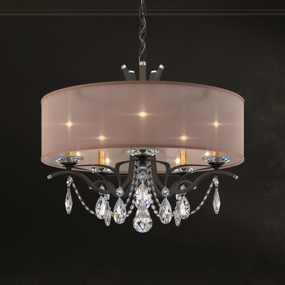 Schonbek Va8305N-51H3 5 Light Crystal Chandelier, BlackBy Schonbek