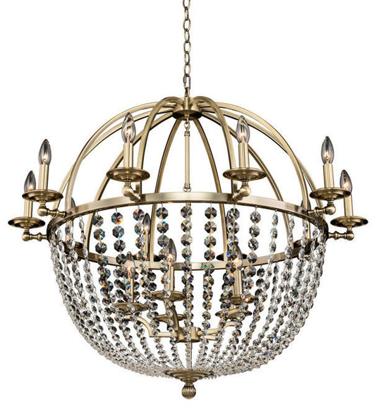 Allegri 37772 Pendolo 15 Light 37"W Crystal Chandelier - Brushed Champagne GoldBy Allegri Crystal by Kalco Lighting