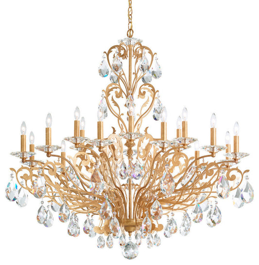 Filigrae 18-Light Chandelier, Antique Silver, Clear Heritage CrystalBy Schonbek