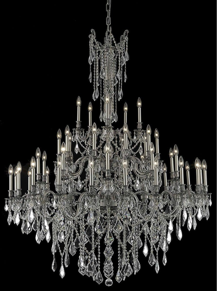 Elegant Lighting 9245G54-GT/RC Rosalia 45 Light 54"W Crystal - PewterBy Elegant Furniture & Lighting