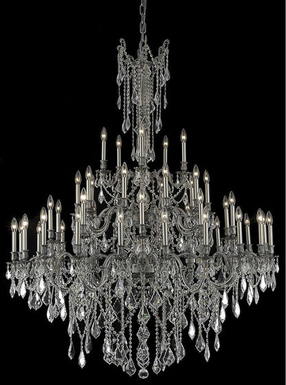 Elegant Lighting 9245G54-GT/RC Rosalia 45 Light 54"W Crystal - PewterBy Elegant Furniture & Lighting