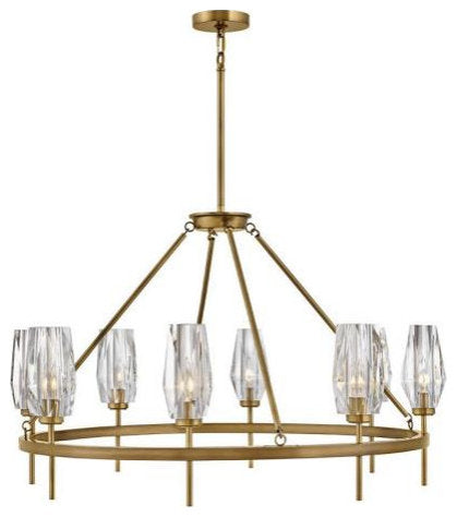 Ana 8 Light Large Chandelier in Modern-Glam Style, 36"Wx24.75"HBy Hinkley