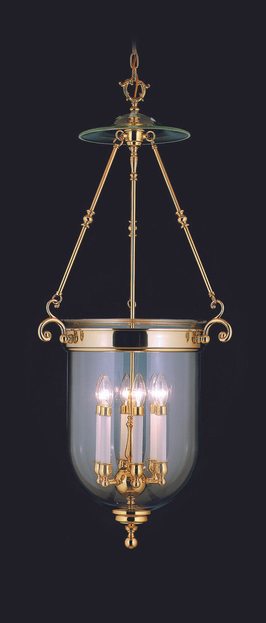 Jamestown Chandelier, 6-Light, Polished Brass, Clear Glass Urn Shade, 20"W (7406 PB R8MK)