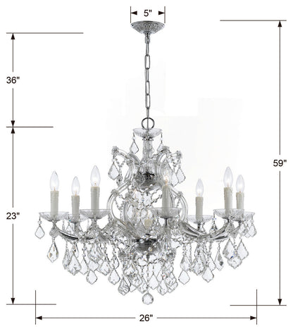 Crystorama Lighting Group 4408-CL-SAQ Maria Theresa 9 Light 26"W - PolishedBy Crystorama Lighting