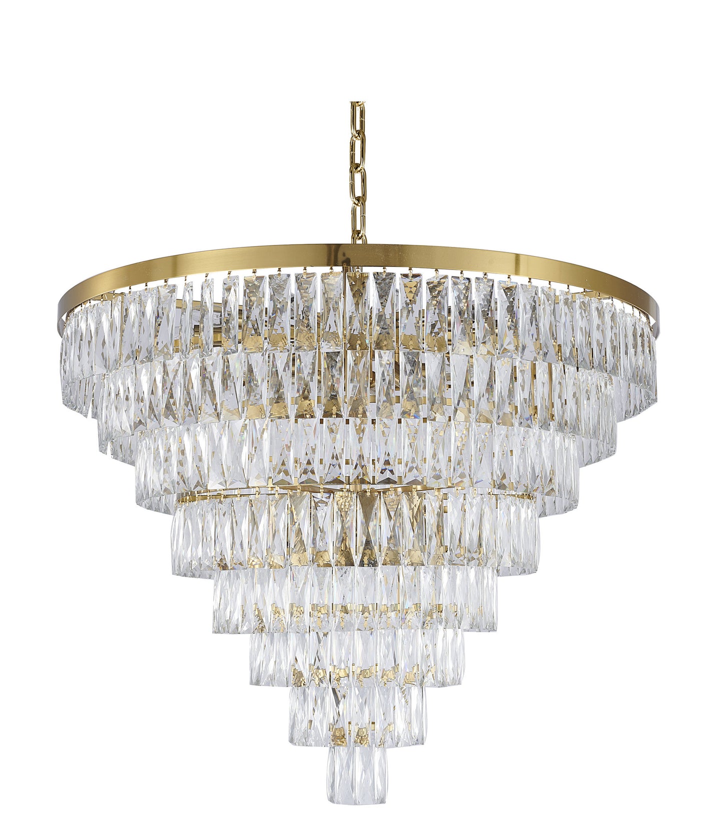 36" 27-Light Gold Metal 8-Tier Chandelier With Clear CrystalsBy Design Living
