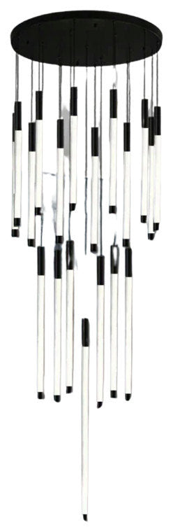 La Barra Staircase Foyer Chandelier, Black, 32 LightsBy Morsale.com