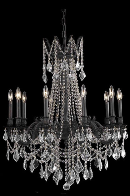 Elegant Rosalia 10-Light Dark Bronze Chandelier Golden TeakBy Elegant Furniture & Lighting