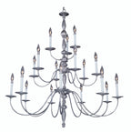 Jamestown Chandelier, 18-Light, Satin Pewter, 42"W (7918 SP R8NE)
