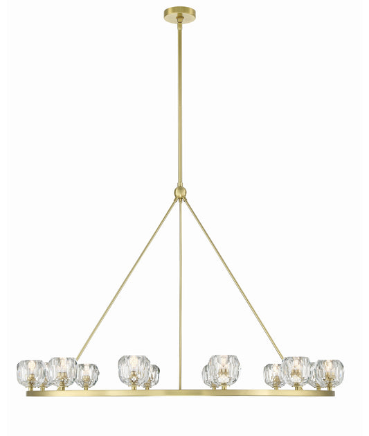 Aragon 12-Light Soft Brass Chandelier, Faceted Cut CrystalBy Crystorama Lighting