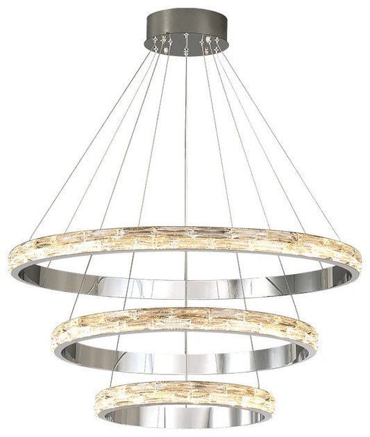 Argento Crystal Modern Chandelier, Ring Sizes: 39" + 31" + 23"By Morsale.com