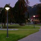 1-Light Black Outdoor LED Solar Lamp Post and Pole Street Light
