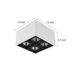 Adjustable 4-Head 7/12W LED Flush Mount Cube Ceiling Spotlights