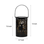 Iron Hollow Deer Silhouette Waterproof LED Modern Hanging Solar Lanterns