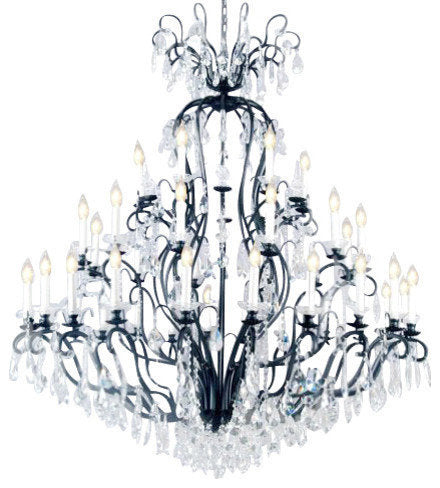 Wrought Iron Crystal Chandelier Chandeliers Lighting H72" x W60"By HarrisonLane510