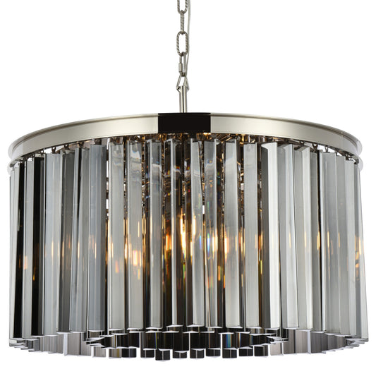 Elegant Lighting 1208D26-SS/RC Sydney 8 Light 26"W Crystal Drum - PolishedBy Elegant Furniture & Lighting