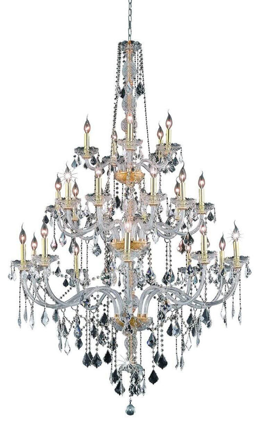 Elegant Lighting Verona Crystal Chandelier, Gold, 43.00, ClearBy Elegant Furniture & Lighting