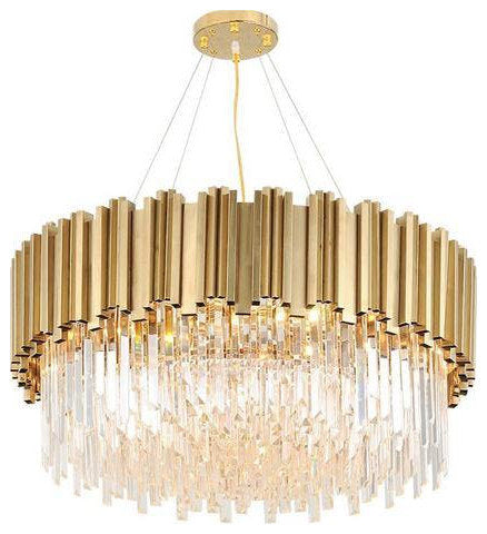 Gio Gold Plated Crystal Chandelier, Diameter 40"By MORSALE