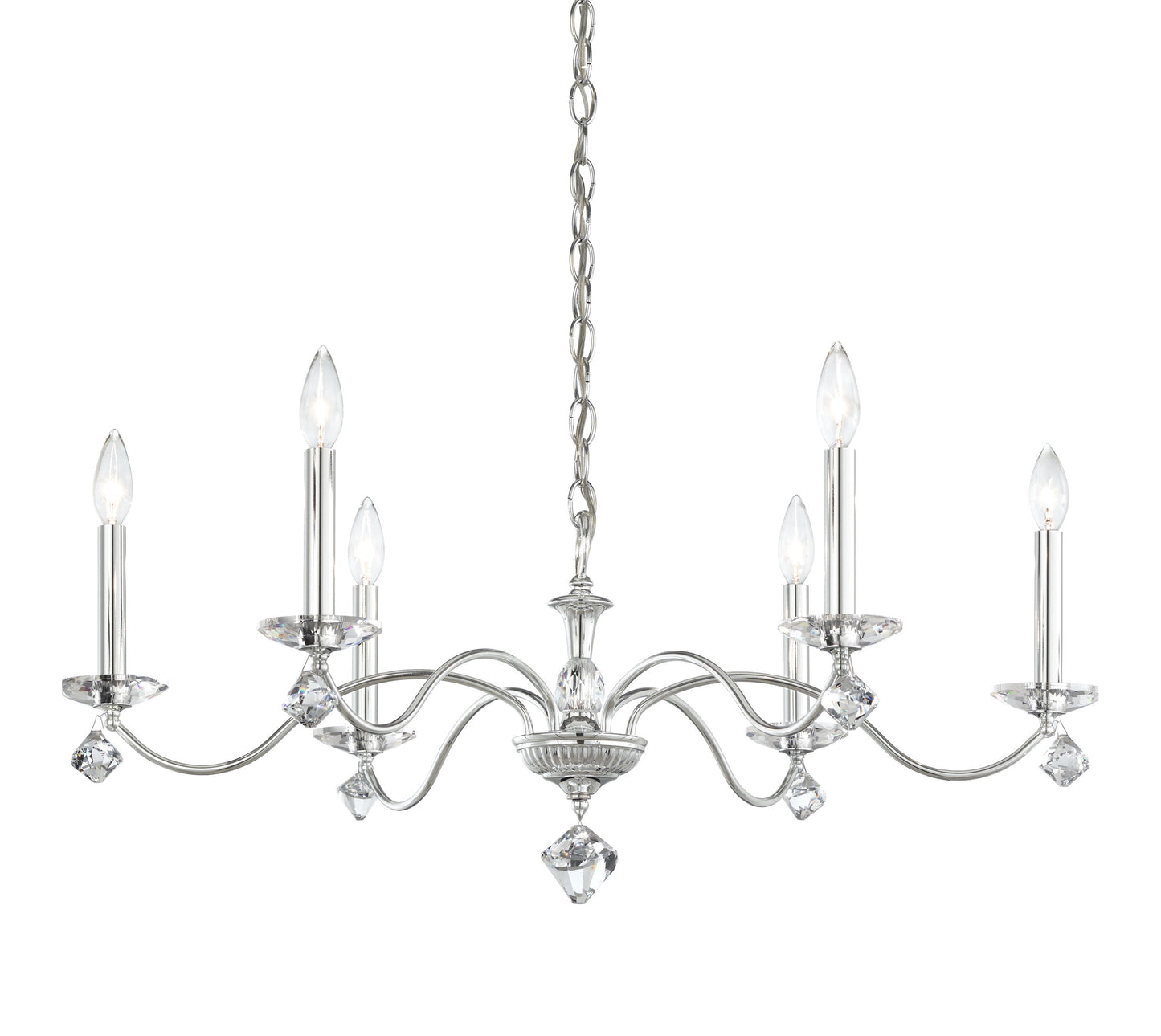 Schonbek Md1006N-40H 6 Light Crystal Chandelier, Polished SilverBy Schonbek