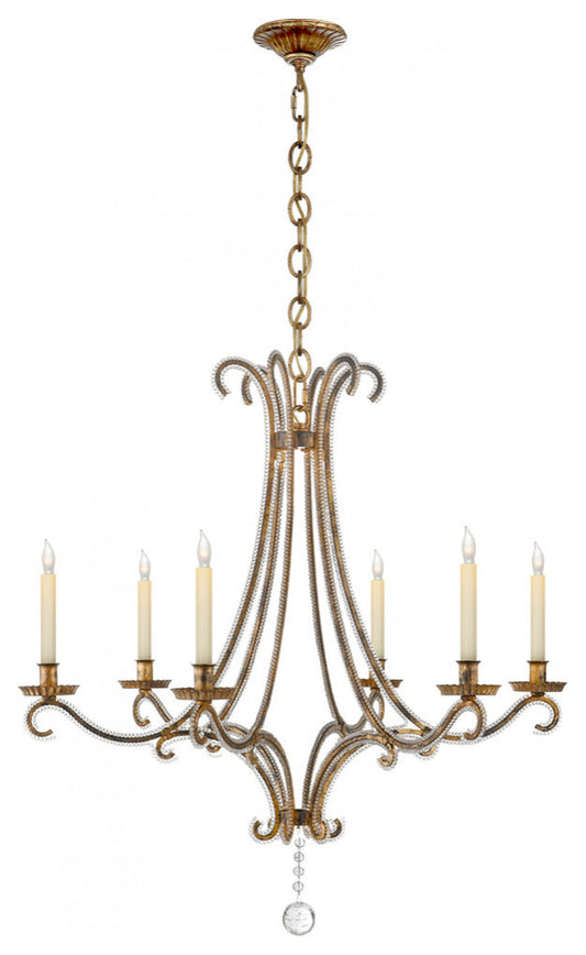 Oslo Chandelier, 6-Light, Gilded Iron, 32.75"W (CHC 1550GI-CG 2G117)By Visual Comfort