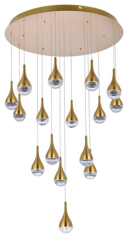 Amherst 16 Light Chandelier, Satin GoldBy Elegant Furniture & Lighting