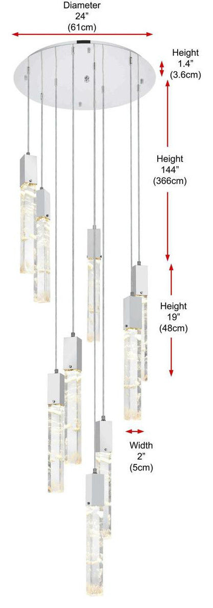 Aurora 9 Light Chandelier, ChromeBy Elegant Furniture & Lighting