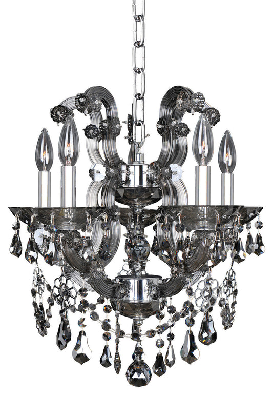 Allegri 023453010FR006 Five Light Chelier Brahms ChromeBy Allegri Crystal by Kalco Lighting