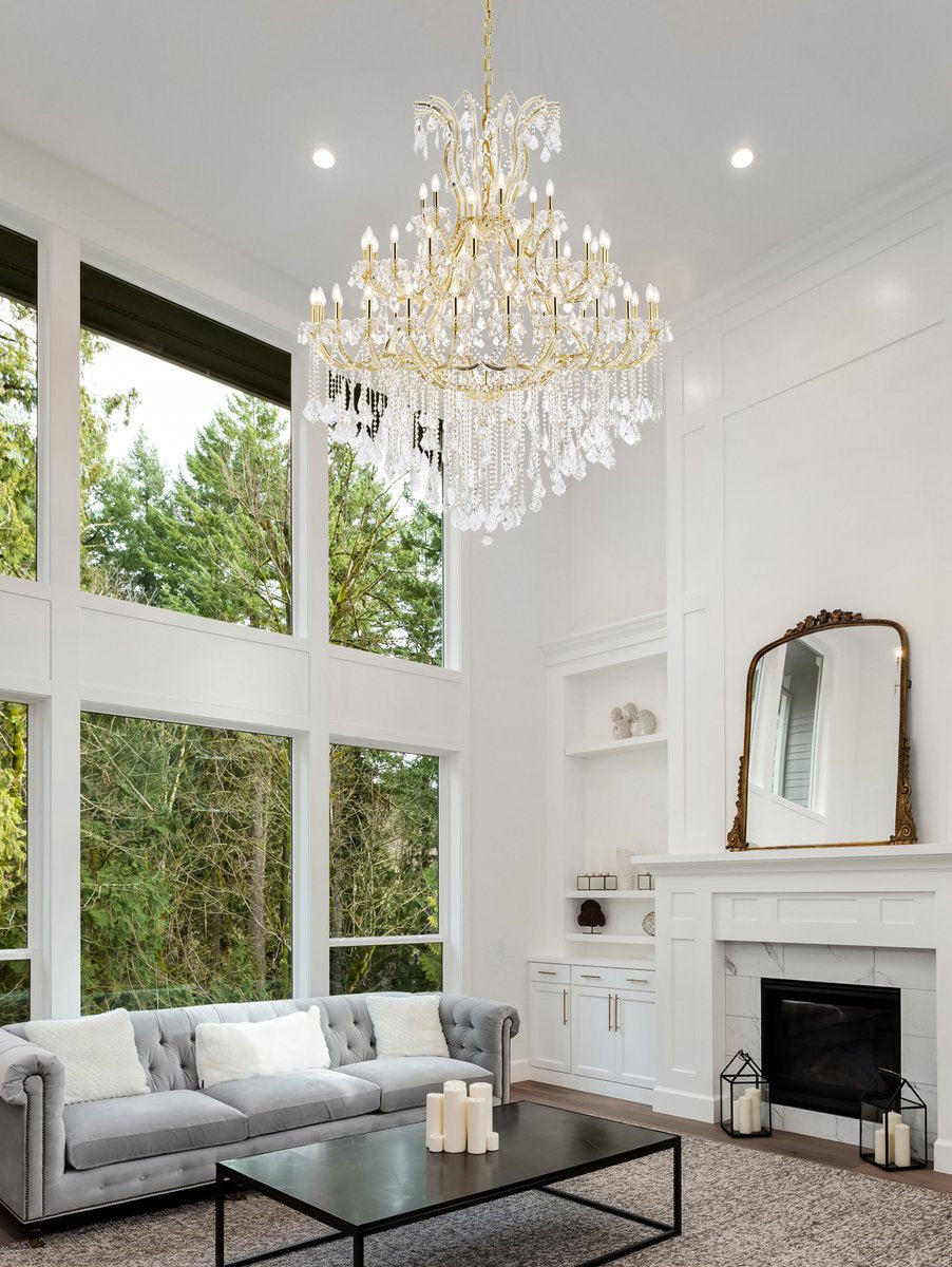 Elegant 2800G60G/RC Maria Theresa 49-Light Gold Chandelier ClearBy Elegant Furniture & Lighting