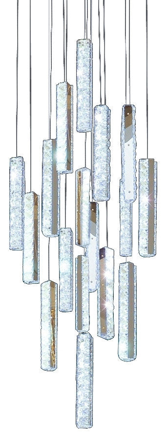 Santa Margherita Ligure | Creative Gold LED Crystal Chandelier, 21 Lights, Cool LightBy Miron Demid LLC