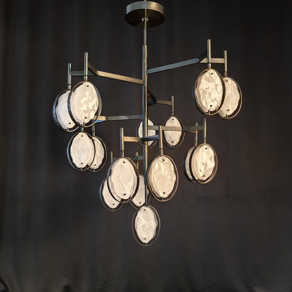 Contemporary Metal Chandelier 51"