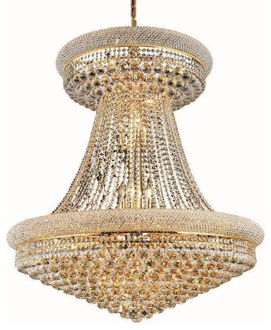 Primo 28-Light Chandelier, Gold With Clear Royal Cut CrystalBy Elegant Furniture & Lighting