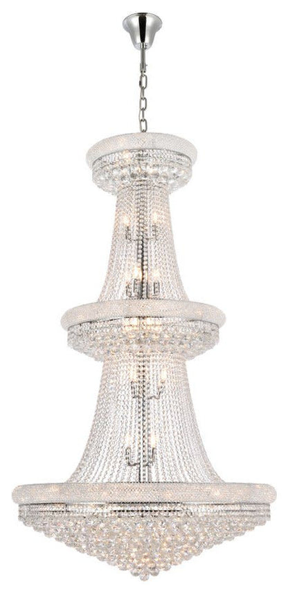 Elegant Lighting V1800G42/RC Primo 38 Light 42"W Crystal Empire - GoldBy Elegant Furniture & Lighting