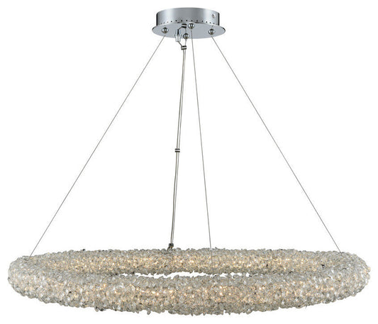 Allegri 035553-FR001 Lina 32"W LED Ring Chandelier - ChromeBy Allegri Crystal by Kalco Lighting