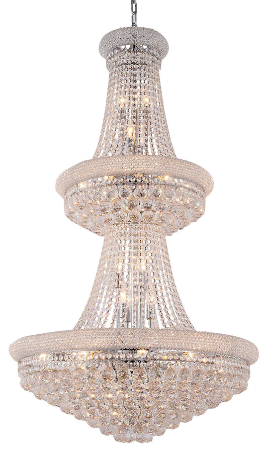32-Light 30" Chrome Metal Chandelier With CrystalsBy Design Living