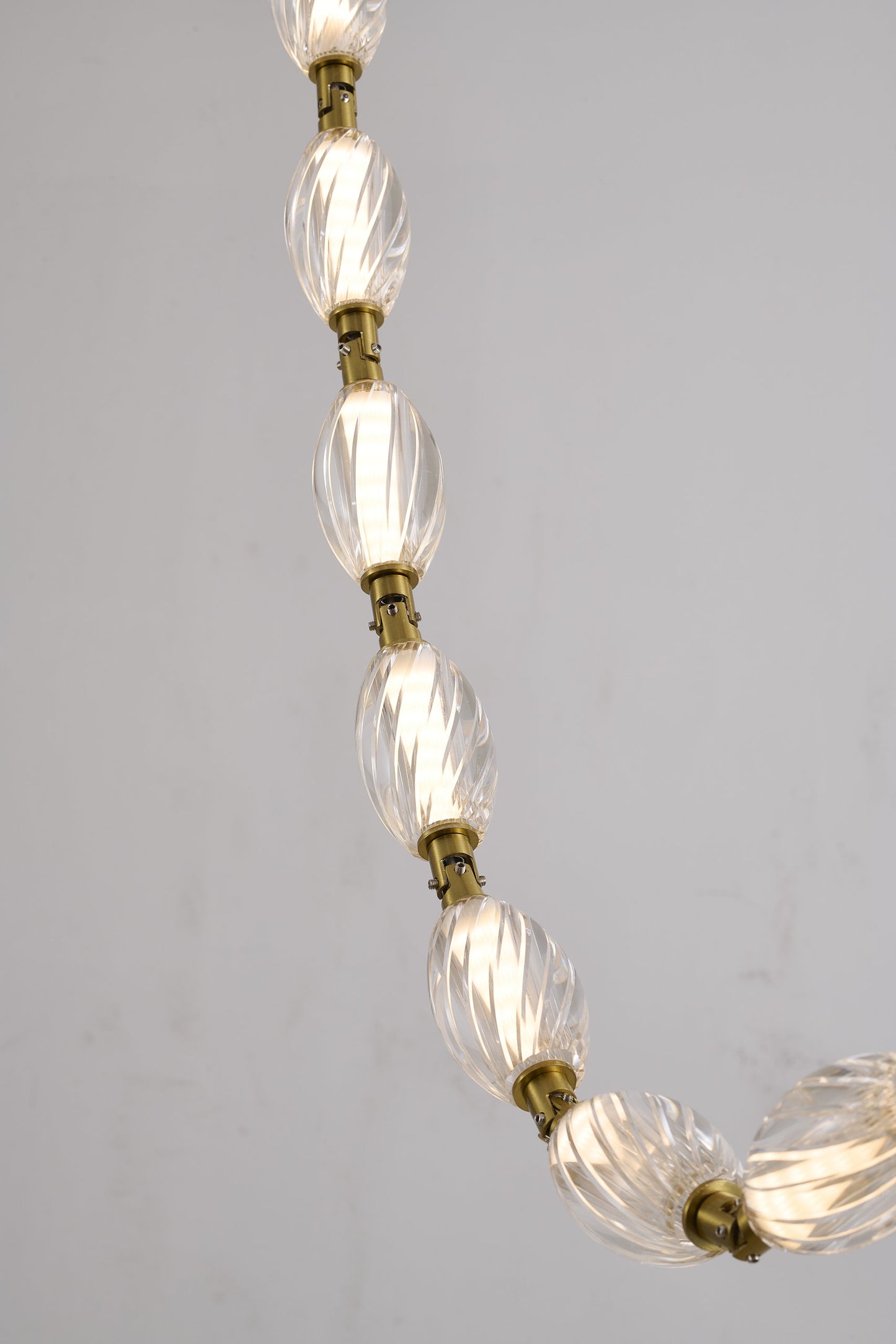 22-Light Brass LED Chandelier With Clear Crystal ShadesBy Design Living