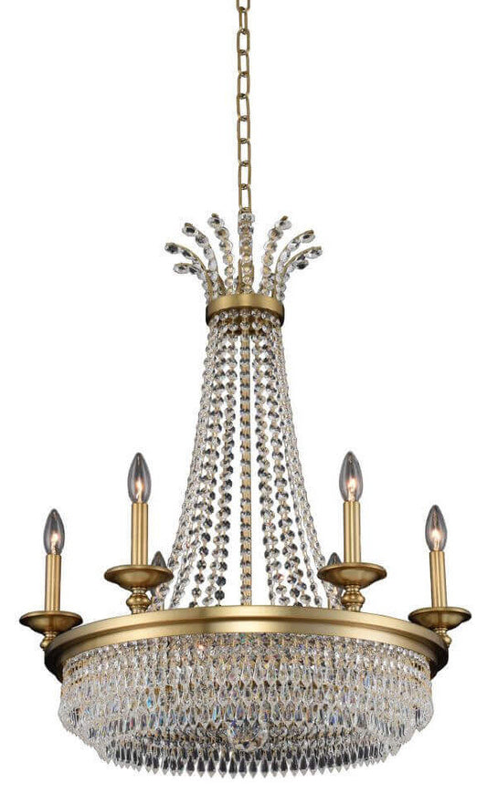 Allegri Tavo 6 Light 26" Chandelier, Winter BrassBy Allegri Crystal by Kalco Lighting