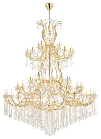 Elegant Lighting 2800G120/RC Maria Theresa 84 Light 96"W Crystal - GoldBy Elegant Furniture & Lighting