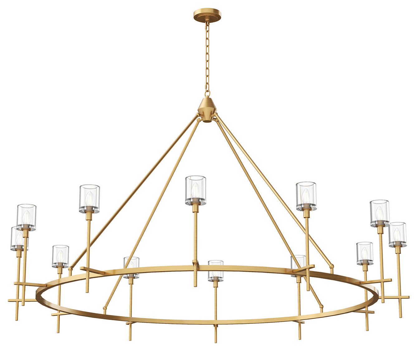 Salita Chandelier, Vintage Brass/Clear Crystal, 70.25"Dx42.75"HBy Kuzco Lighting LLC