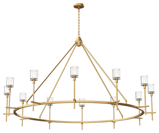 Salita Chandelier, Vintage Brass/Clear Crystal, 70.25"Dx42.75"HBy Kuzco Lighting LLC
