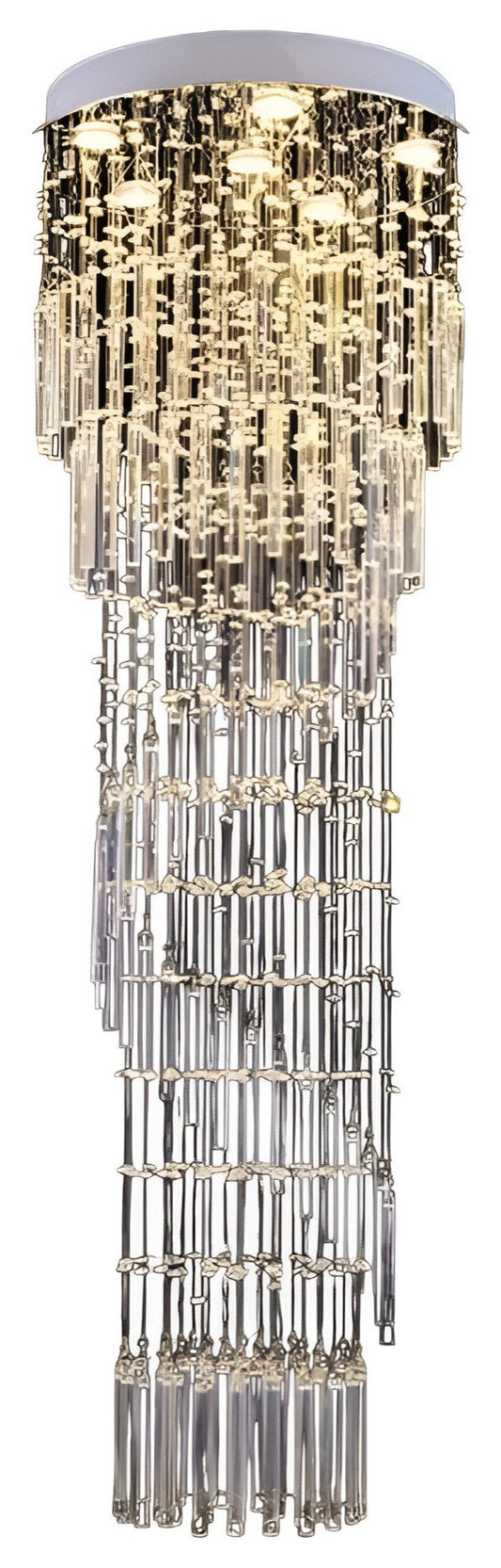 Levens | Exquisite Modern Flush Mount Crystal Chandelier, Dia31.5xh118.11" / Dia80xh300cm, Cool LightBy Miron Demid LLC
