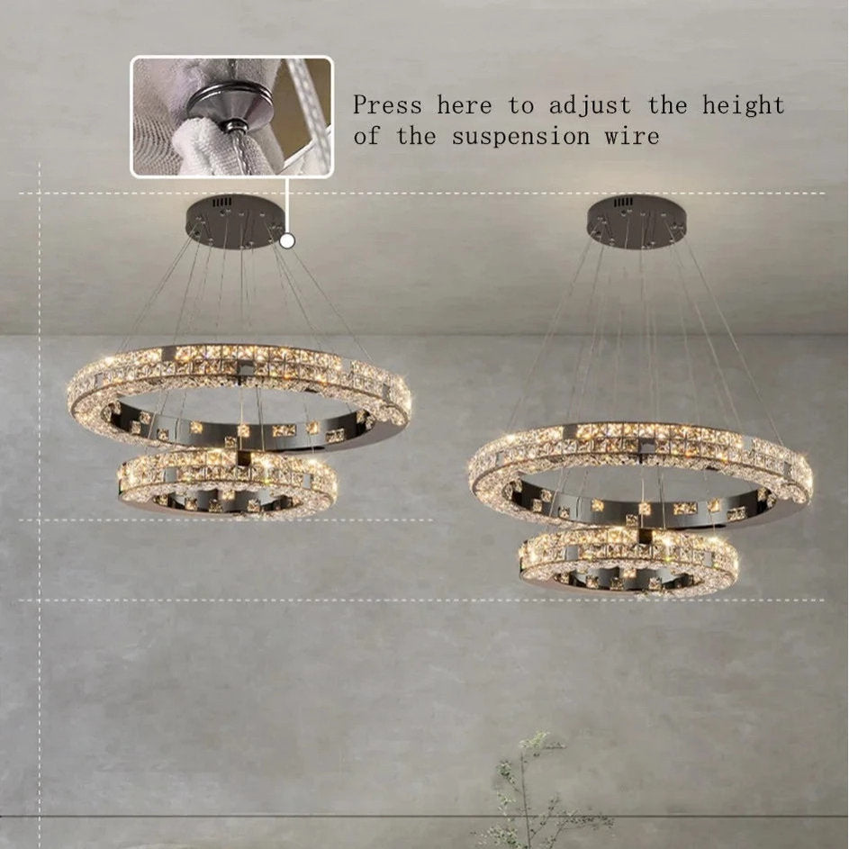 Bacci 2-Tier Crystal Chandelier LightBy Morsale.com