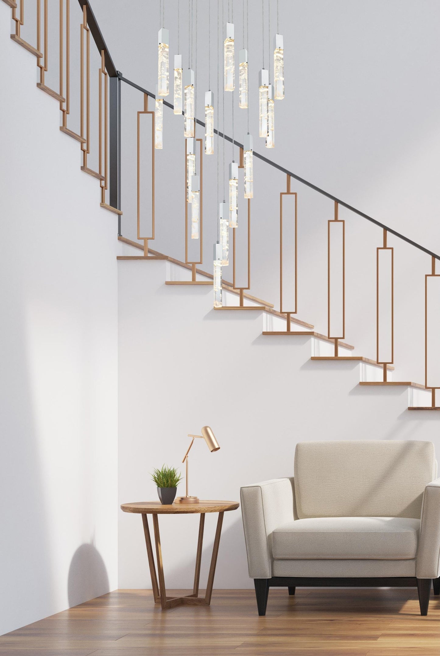 Home Living 36" Chandelier, ChromeBy Home Living