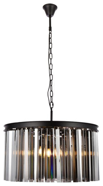 Elegant Lighting 1208D26-SS/RC Sydney 8 Light 26"W Crystal Drum - PolishedBy Elegant Furniture & Lighting