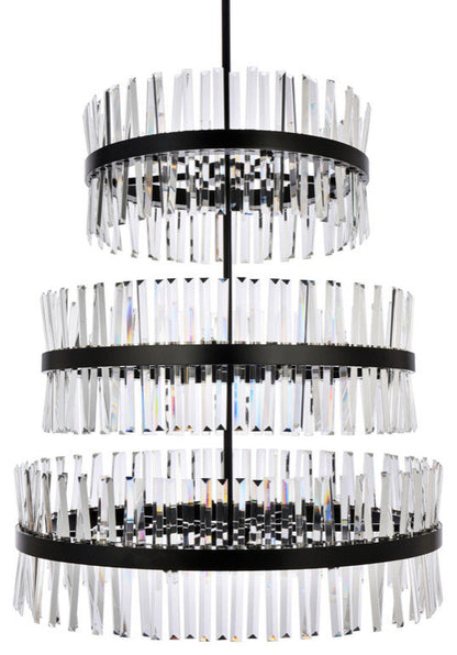Elegant Lighting 36" 3 Tiers Crystal Round Chandelier LightBy Elegant Furniture & Lighting