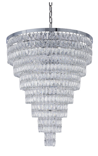 32" Chrome Metal 7-Tier Chandelier With Clear CrystalsBy Design Living