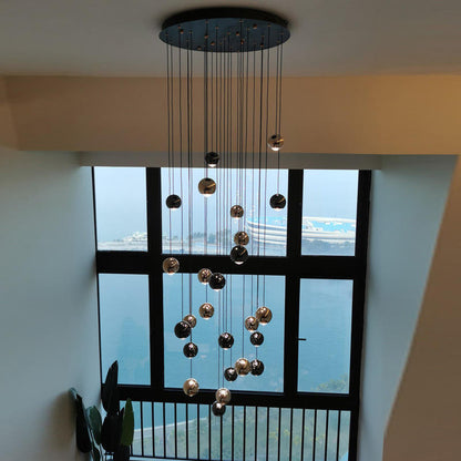 MIRODEMI? Laigueglia | Crystal LED Chandelier with Hanging Balls, Gold, 36 Lights, Warm Light, DimmableBy Miron Demid LLC